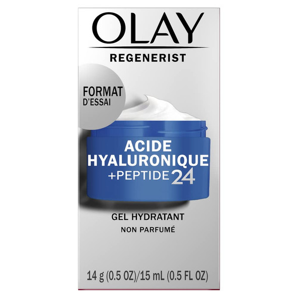 Olay Regenerist Hyaluronic + Peptide 24 Gel Face Moisturizer Fragrance- Trial Size .5 Oz