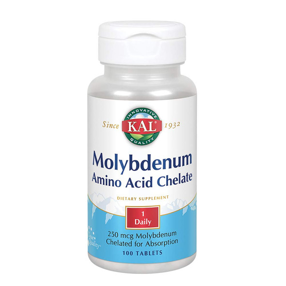 Kal 250 Mcg Molybdenum Chelated Tablets, 100 Count