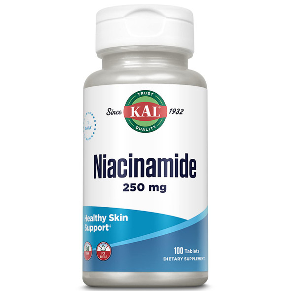 Kal 250 Mg Niacinamide Tablets, 100 Count