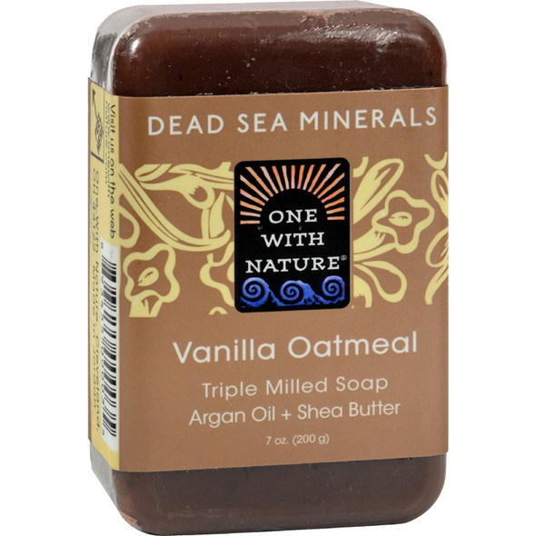 One With Nature Dead Sea Mineral Vanilla Oatmeal Soap - 7 Oz (3 Pack)