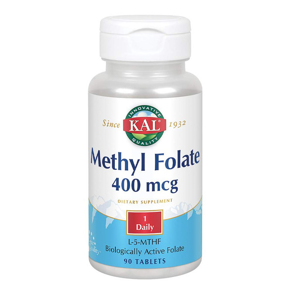 Kal 400 Mcg Methyl Folate Tablets, 90 Count