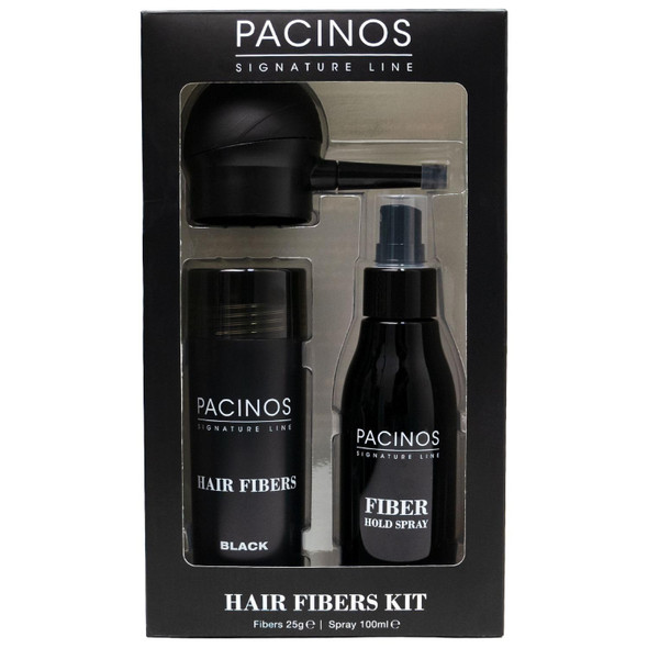 Pacinos Hair Fiber Kit - Conceal Thinning Hair Instantly With Fiber Hold Spray - Dark Brown