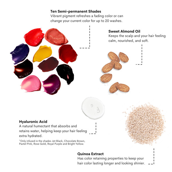 Pallure Color Pigment Refresher Mask Semi Permanent Hair Color Depositing Conditioner 8.5 Oz (Brown)