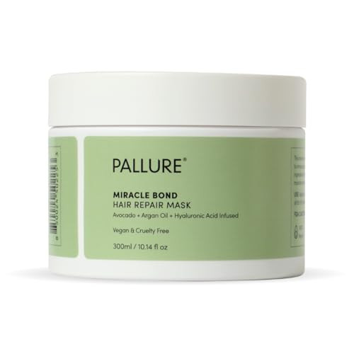 Pallure Miracle Bond Mask To Support Thicker Voluminous Fuller Looking Hair Infused With Hyaluronic Acid Biotin Avocado And Argan Oil 8.45 Fl Oz
