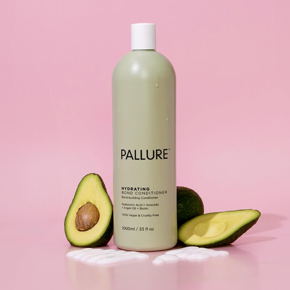 Pallure Hydrating Bond Conditioner To Support Thicker Voluminous Fuller Looking Hair Infused With Hyaluronic Acid Biotin Avocado And Rosemary Oil 1000 Ml