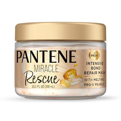 Pantene Miracle Rescue Hair Mask Intensive Bond Repair With Melting Pro-V Pearls Melts Away Damage Builds Bonds Strengthens Against Damage Deep Conditioning For Dry Damaged Hair 10.1 Fl Oz