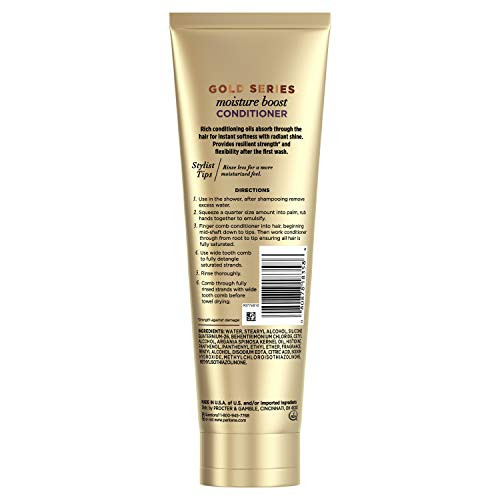Pantene Pro-V Gold Series Moisture Boost Conditioner For African American Ethnic And Curly Hair Care 8.4 Fl Oz (Pack Of 12)