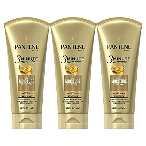 Pantene Conditioner Pro-V Daily Moisture Real For Dry Hair 3 Minute Miracle 6 Fl Oz (Pack Of 3)