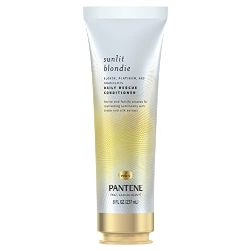 Pantene Sunlit Blondie Daily Rescue Conditioner Toner For Blonde Hair Treatment For Color Treated Hair With Biotin And Silk Extract 8 Fl Oz