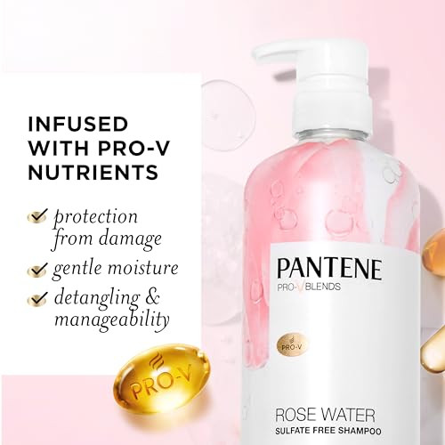 Pantene Rose Water Conditioner Soothes Replenishes Hydration Safe For Color Treated Hair Nutrient Infused With Vitamin B5 And Antioxidants Pro-V Blends 30.0 Oz