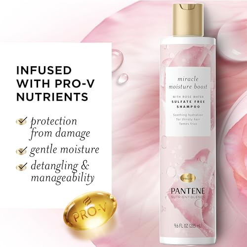 Pantene Nutrient Blends Miracle Moisture Boost Rose Water Shampoo & Conditioner Dual Pack For Dry Hair Sulfate