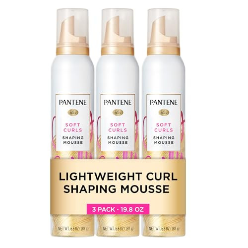 Pantene Curl Mousse For Curly Hair Tames Frizz For Soft Touchable Curls 6.6 Oz Each (Pack Of 3)