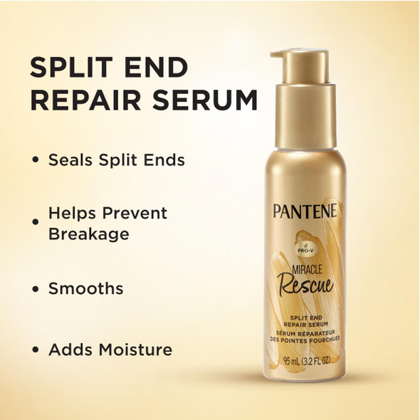 Pantene Hair Serum Split Ends Hair Treatment Hair Serum For Frizzy And Damaged Hair Miracle Rescue 3.2 Oz
