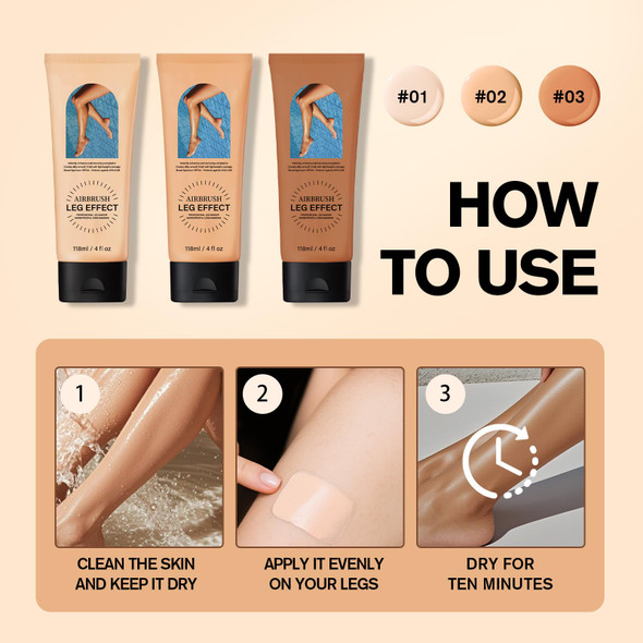 Paqiman Leg Makeup Waterproof No Transferflawless Legs Body Scar Tattoo Cover Up Makeup Waterproof Long Last Concealer For All Skin Tones. (03 Bronze)