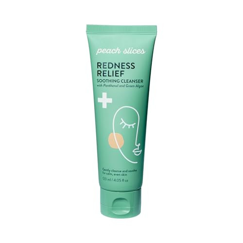 Peach Slices - Redness Relief Soothing Cleanser (4.05 Oz) - Gently Cleanse And Soothe - Calm Even Skin - Panthenol Green Algae & Rhodomyrtus - Vegan Cruelty  Korean Skin Care & Beauty