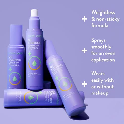 Peach Slices - Oil Control Balancing Mist (4 Oz) - Mattify & Balance - Refined Shine- Skin - Niacinamide Zinc Pine Bark Green Tea - Face Mist - Vegan Cruelty  Korean Skin Care & Beauty