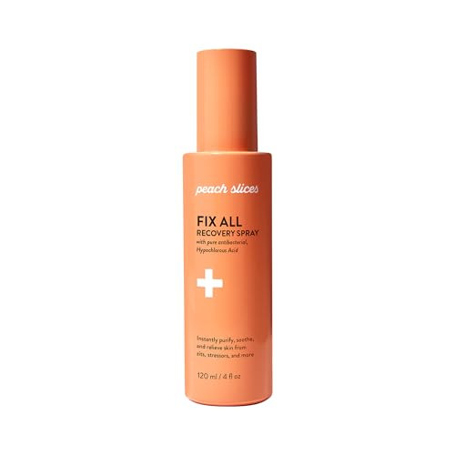 Peach Slices - Fix All Recovery Spray (4 Oz) - Purify Soothe & Relieve - Zits Stressors & Redness - Hypochlorous Acid Spray - Electrolyzed Water - Vegan & Cruelty  - Korean Skin Care & Beauty