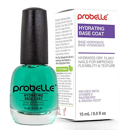 Probelle Hydrating Base Coat For Dry And Brittle Nails Instant Moisturizer Nourishes And Soothes Nails With A Healthy Glow Extends Polish Life Ideal For Dehydrated Rough Breaking Nails