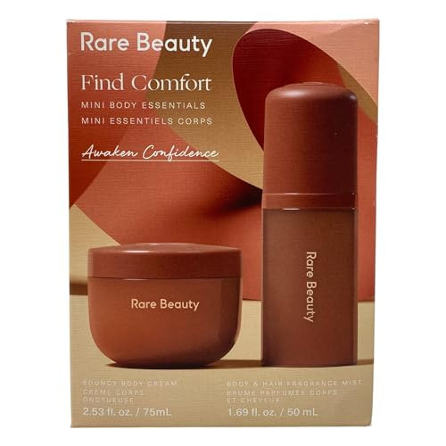 Rare Beauty Mini Find Comfort - Awaken Confidence- Body Essentials  Set - Mini Bouncy Body Cream And Mini Body & Hair Fragrance Mist.