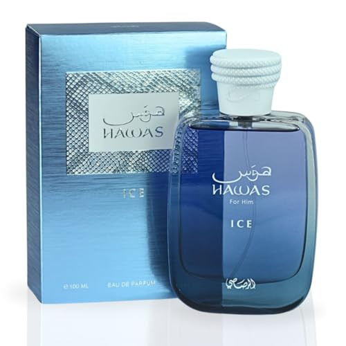 Rasasi Hawas Ice Edp 100Ml (3.4 Oz)  Long Lasting Exquisite Luxurious Arabian Scents. (Pack Of 3)