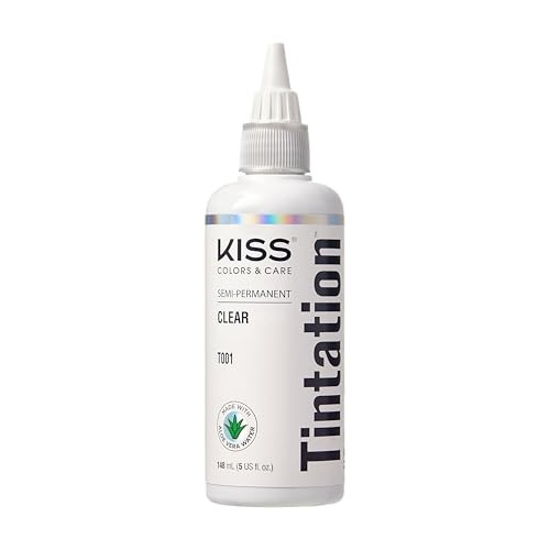 Red By Kiss Tintation Semi-Permanent Hair Color Aloe Vera Water Based Bodyworks Argan Oil Olive Oil Collagen & Keratin Long-Lasting Color Dye (Clear 5 Fl Oz)