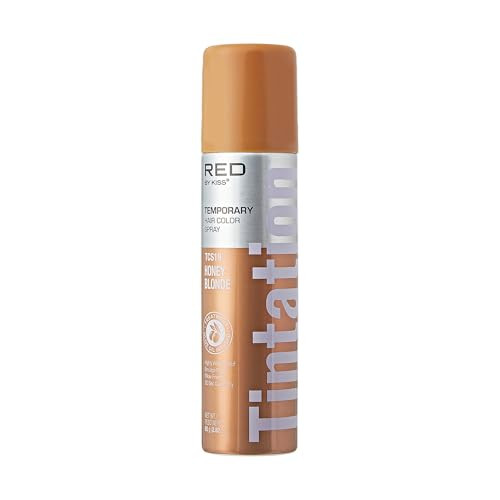 Red By Kiss Tintation Temporary Hair Color Spray Instant Gray Root Touch Up Coverage Water-Resistant & Smudge-Proof Easy Wash Out Barber & Hairline Touch-Up Quick-Dry (Honey Blonde 2.82 Oz)