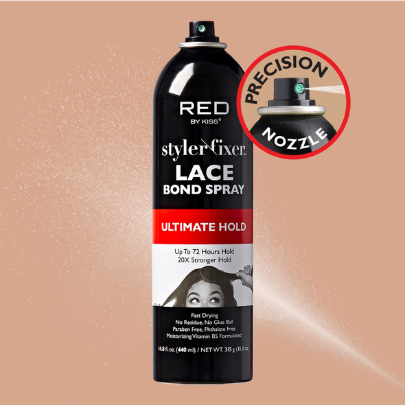 Red By Kiss Lace Bond Hold Spray Styler Fixer Ãƒ¢Ã¢Š¬Ã¢‚¬Å“ The Ultimate Adhesive Spray For Wigs Active Use Fast Drying Up To 72Hours 20X Stronger Hold Daily Wig Applications