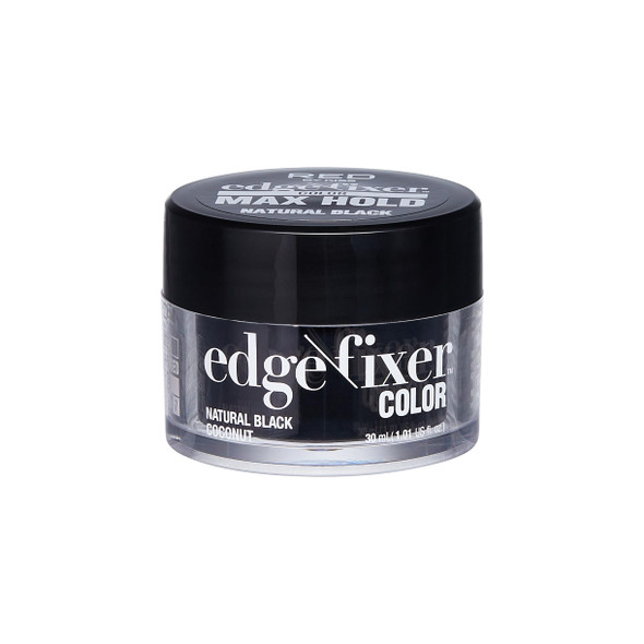 Red By Kiss Edge Fixer Color 24 Hr Max Hold & 100% Gray Coverage 30Ml (1.01 Us Fl.Oz) Natural Black Perfect For Missing Edges