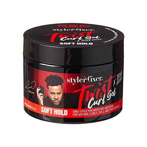 Red By Kiss X Bow Wow Styler Fixer Twist Curl Gel Soft Hold For Afro Hair Moisturizing With Coconut Scent Ideal For 360 Waves & Twists Nourished And Naturally Shiny