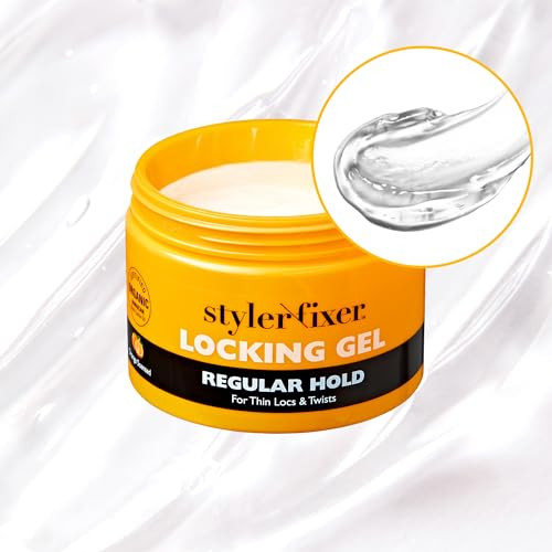 Red By Kiss Hold Locking Gel Regular Hold For Thin Locs & Twists Hydrating Conditioning Non-Frizz Non-Flaking No Build-Up Enriched With  Jamaican Black Castor Oil Honey Extract