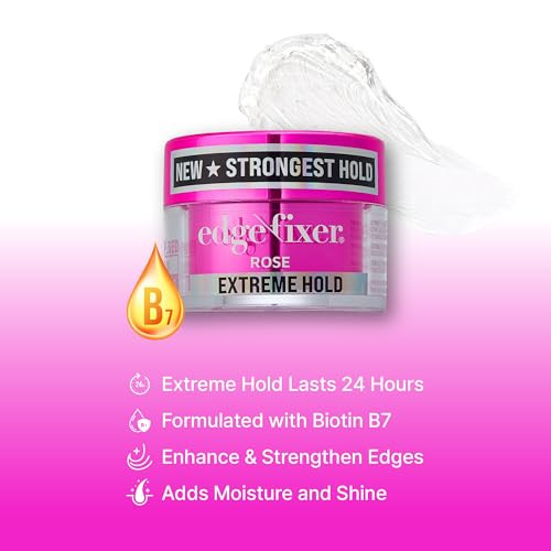 Red By Kiss Edge Fixer Extreme Hold Strong Edge Control With 24-Hour Hold Infused With Biotin For Nourishment & Hydration No Flaking Or Oily Residue (Rose)
