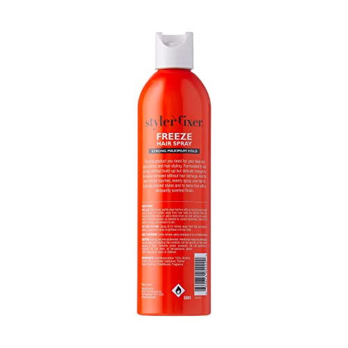 Red By Kiss Styler Fixer Ze Hair Spray Strong Maximum Hold 2-In-1 Lace Glue And Styling 11Oz
