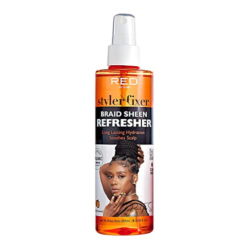 Red By Kiss Braid Sheen Refresher Spray Long Lasting Hydration Refresh Curls & Braidhighest Shine Soothes Scalp Nourishes Dry Crips Hair Enriched With  Organic Jamaican Black Castor Oil