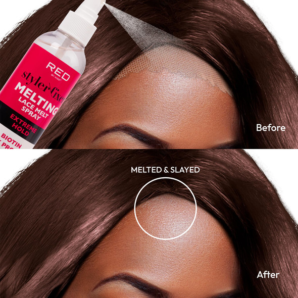 Red By Kiss Lace Melting Spray Ultimate Hold Styler Fixer Adhesive 8 Fl Oz Flawless Blend & Hold Quick Drying No Flakes Non-Sticky