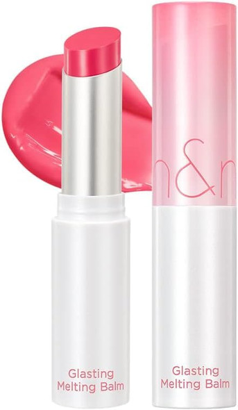 Glasting Melting Balm - High-Shine Hydrating Tinted Lip Balm - Buildable Gloss & Vegan Formula - Korean Glossy Lip Balm With Shea Butter 0.12 Oz (#02 Lovey Pink)