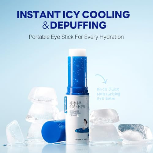 Round Lab Birch Juice Moisturizing Glow Eye Balm Stick + Birch Juice Moisturizing Uvlock Sun Stick Hydrating Multi Balm For Dark Circles Korean Sunscreen No White Cast