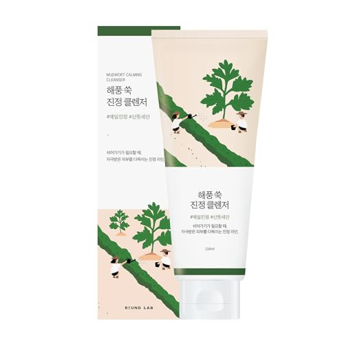 Round Lab Mugwort Calming Cleanser  Cleanse And Calm Simultaneously Formulated With 4-Cica Soothing Low Ph Moisturizing Cream Type Cleanser (5.07 Fl.Oz)