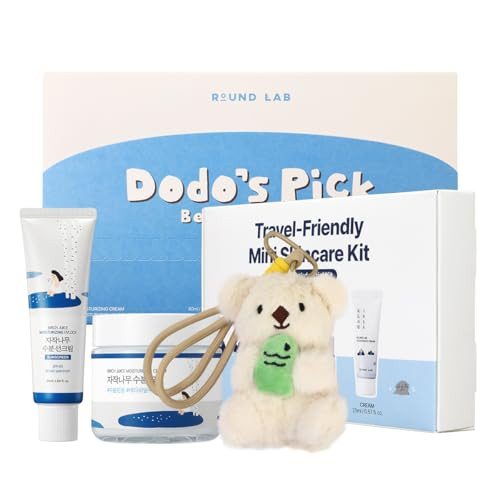 Round Lab Best Selling Kit Dokdo Hydrating Trial Kit + Birch Juice Sunscreen + Birch Juice Moisturizing Cream 2.7 Fl Oz Korean Skin Care Set Holiday  Set Stocking Stuffers  Exclusive