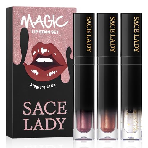 Sace Lady Lip Stain Set Peel Off Long Lasting Waterproof Tinted Lip Gloss Shimmer Matte Finish Transfer Proof Natural Liquid Lipsticks Stay All Day For Women