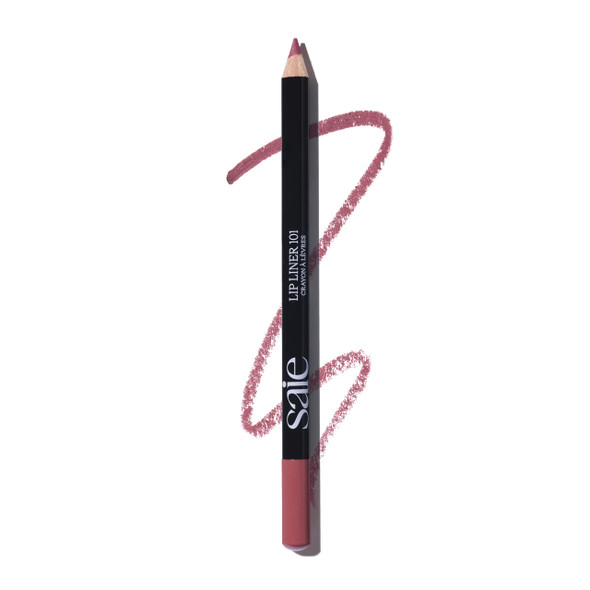 Saie Lip Liner 101 - Lip Pencil Made With A Creamy Soft Matte Formula For A Naturally Framed Or Fully Filled Look - Supercharged With Shea Butter & Jojoba Oil - Flirt (.05 Oz)