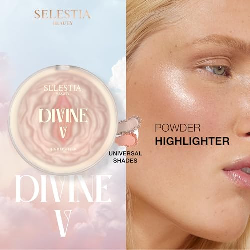 Selestia Beauty Powder Highlighter Makeup Ãƒ¢Ã¢Š¬Ã¢‚¬Å“ Divine V Ãƒ¢Ã¢Š¬Ã¢‚¬Å“ Radiant Glow For All Skin Tones Easy-To-Apply 0.53 Oz