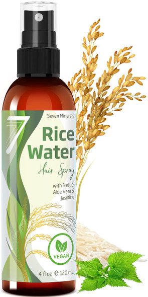 Fermented Rice Water For Hair Growth - Infused With Rosemary Biotin Caffeine Keratin Vegan Non-Greasy Spray Naturally Thicker Longer Softer Men & Women (4 Fl Oz)