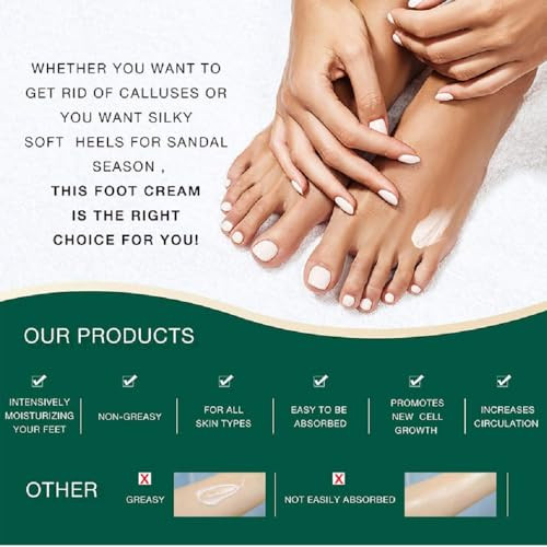 Sewog Urea Cream 42% Plus Salicylic Acid 2% For Dry Cracked Feet Heels Knees Elbows Repair Cracked Skin Moisturize And Remove Corns Calluses Dead & Dry Skin And Soften Toenails (5.29 Oz/150G)