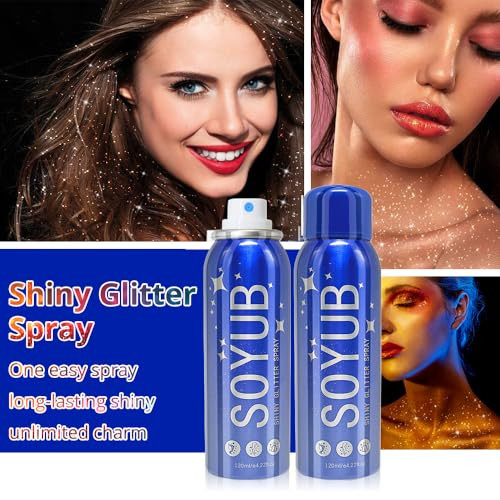 Sewog 120Ml Body Glitter Spray Glitter Spray For Hair Body And Clothes Long-Lasting Body Shimmer Spray Suitable For Stage Festival Rave And Makeup Prom 4.22 Fl Oz