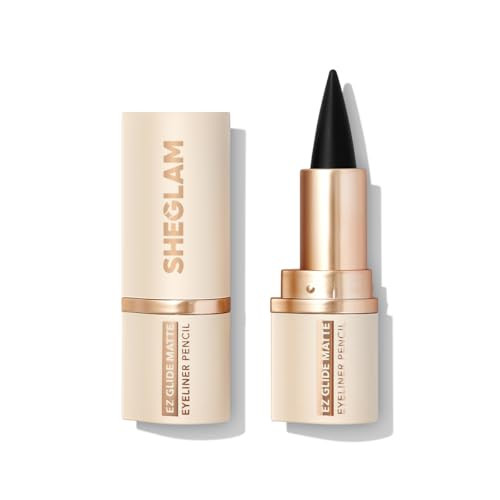 Sheglam Ez Glide Matte Eyeliner Pencil Highly Pigmented Black Smoky Eyes Pencil Smudge-Proof Long-Lasting Ultra-Fine Eyeliner Blendable Smooth Cat Eye Eye Make Up Black