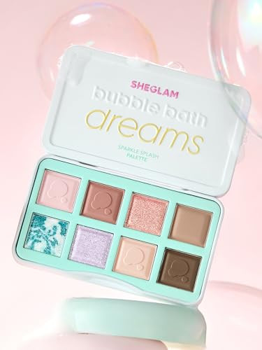 Sheglam Sparkle Splash Palette 8 Color Soft Matte Shimmer Glitter Pigment Eyeshadow Pallete
