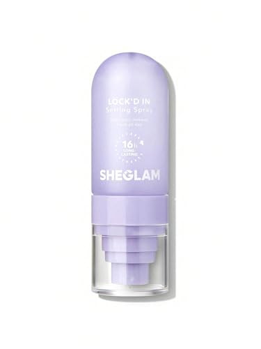 Sheglam Lock'D In Setting Spray Mattifying Effect Quick-Drying Long Lasting Makeup Locking Spray Oil-Control Non-Greasy Makeup Setting-Purple
