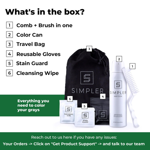 Simpler Hair Color Dark Brown Mustache And Beard D Brush Kit With 3 Brushes Included For Precision Application - Gentle Natural Looking Beard Coloring For Men