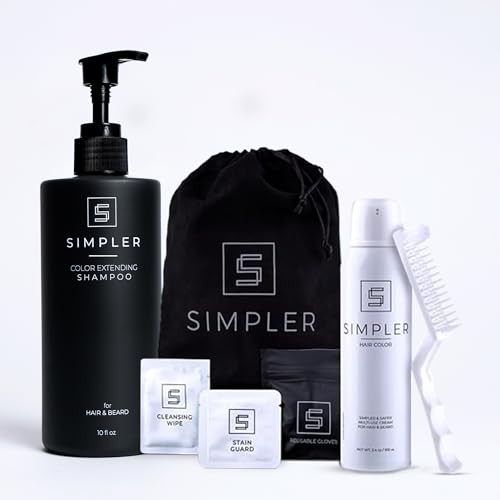 Simpler Hair Color Kit For Men (Ginger) & Sweet Agave Scented Color-Safe Shampoo Ãƒ¢Ã¢Š¬Ã¢‚¬Å“ Ammonia- Dye For 100% Gray Coverage Nourishing & Sulfate- For Longer-Lasting Color