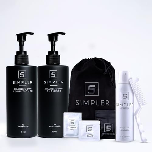 Simpler Menãƒ¢Ã¢Š¬Ã¢Ž¢S Hair Color Kit (Light Brown) For 100% Gray Coverage & Color Protecting Shampoo/Conditioner (Sweet Agave) For Dyed Hair & Beard With Coconut & Almond Oils
